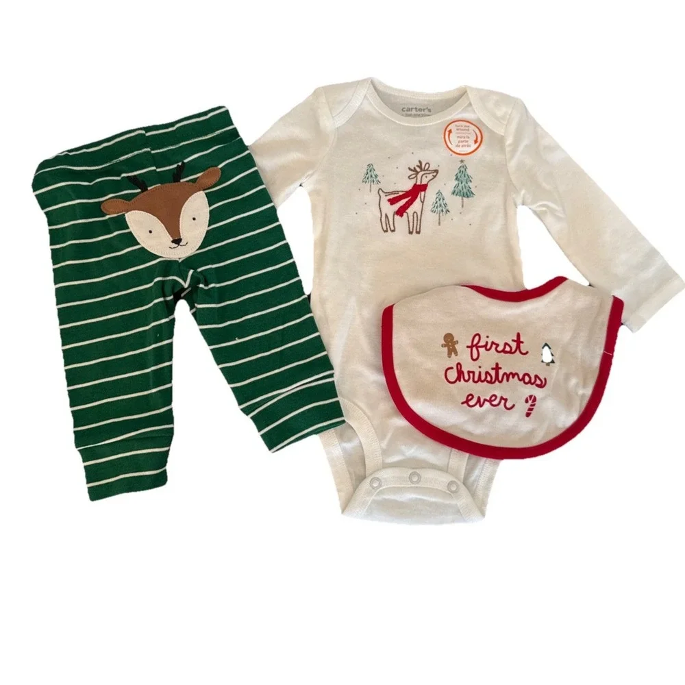 Christmas baby gift basket, Baby's 1st Christmas Rudolph Outfit Lovey‎ & Blanket